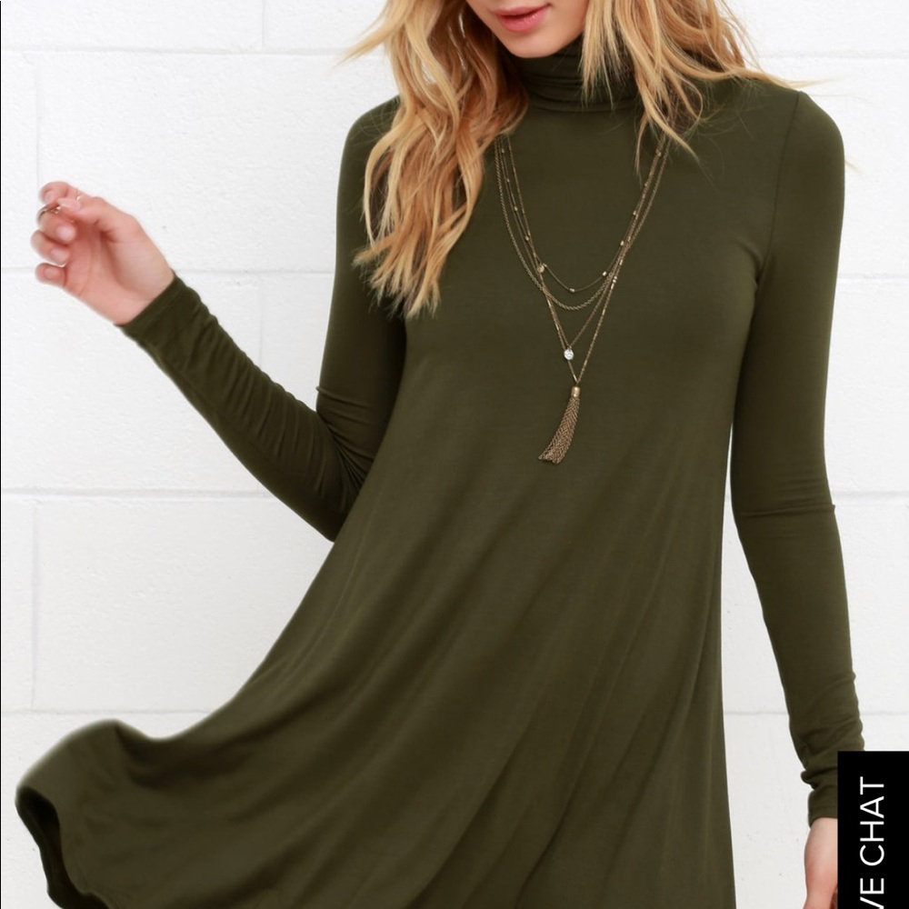 Lulus Olive Green Swirl Dress